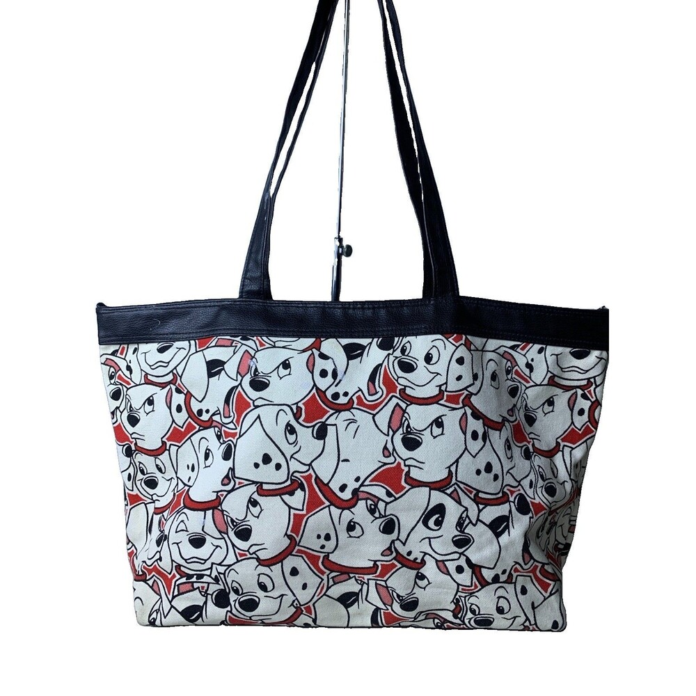 Vintage Disney 101 Dalmatians Tote Bag Shoulder Bag Carry All Purse Black/white